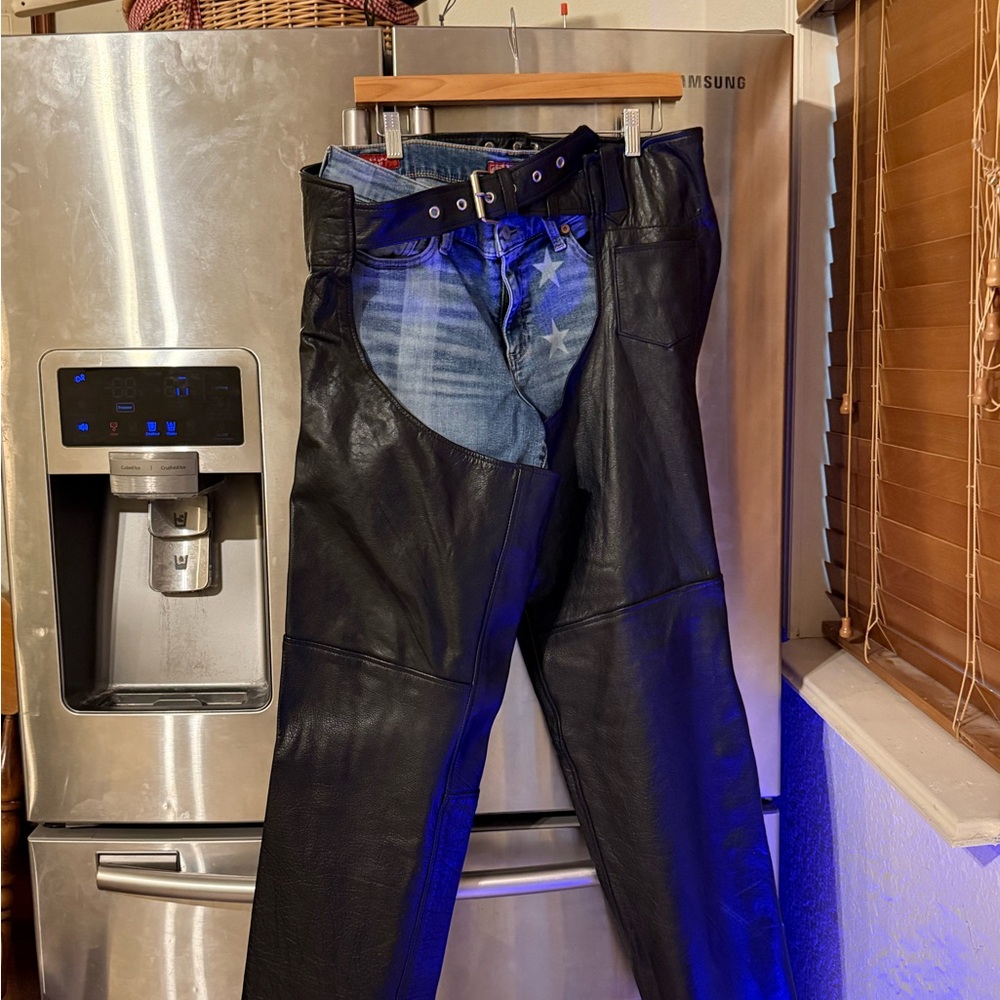 Pro Rider Biker Black Chaps